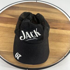 Jack Daniels Black Mesh Trucker Hat With White Logo & Adjustable Strap